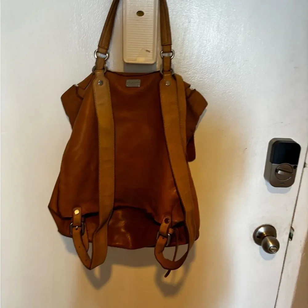 Carlo Cecchini Montana waxed travel bag book bag shoulder bag calf backpack Z7